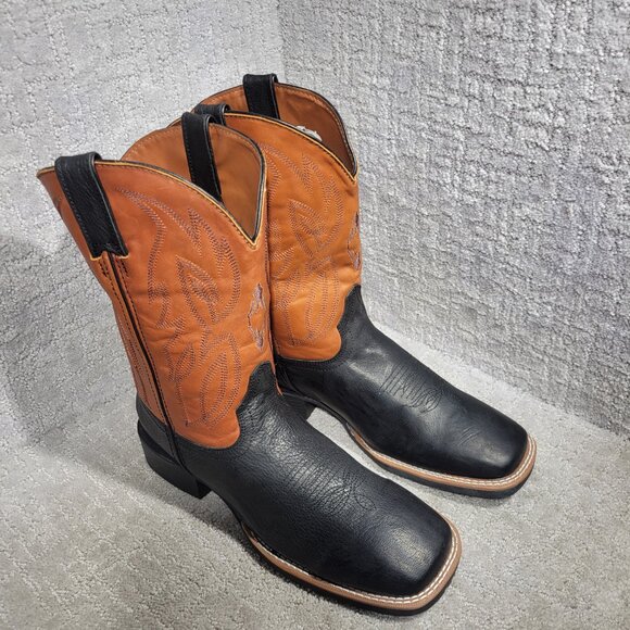 Justin BF5155 Men's Size Left 10.5D Right 10D Black Brown Leather Western Boots - Picture 8 of 11